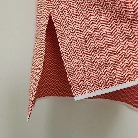 Tory Burch Sport Sleeveless Knit Top Orange White Chevron Size XS - Picture 15 of 17